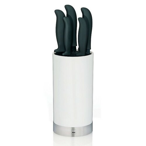 Kela Set 5 cuțite de bucătărie în suport ACIDA, alb