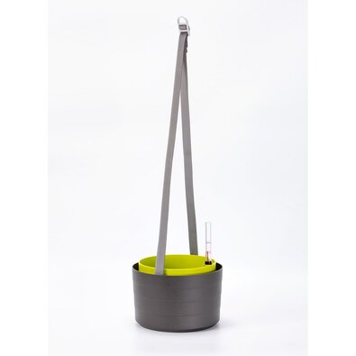 Plastia Öntözés nélküli függő virágcserép Berberisantracit + zöld, átmérő 26 cm