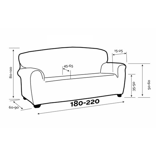 Spannbezug für Sofa IRPIN grau, 180-220 cm