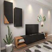 Stolik pod telewizor z szafką Zebra Black and Teak