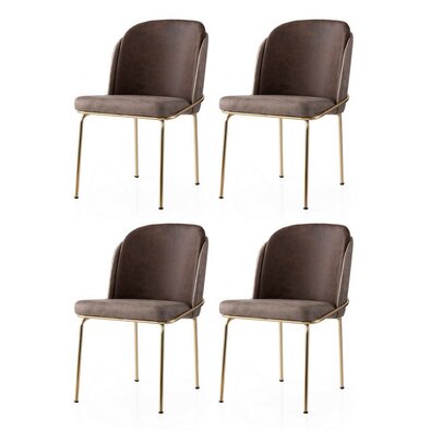 Esszimmerstuhl-Set Dore Brown and Gold, 4 St.