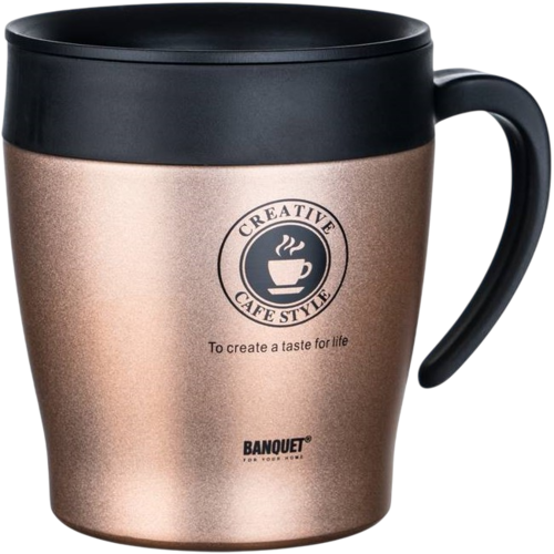 Banquet Termohrnček cestovný TAZZA 330 ml, hnedá