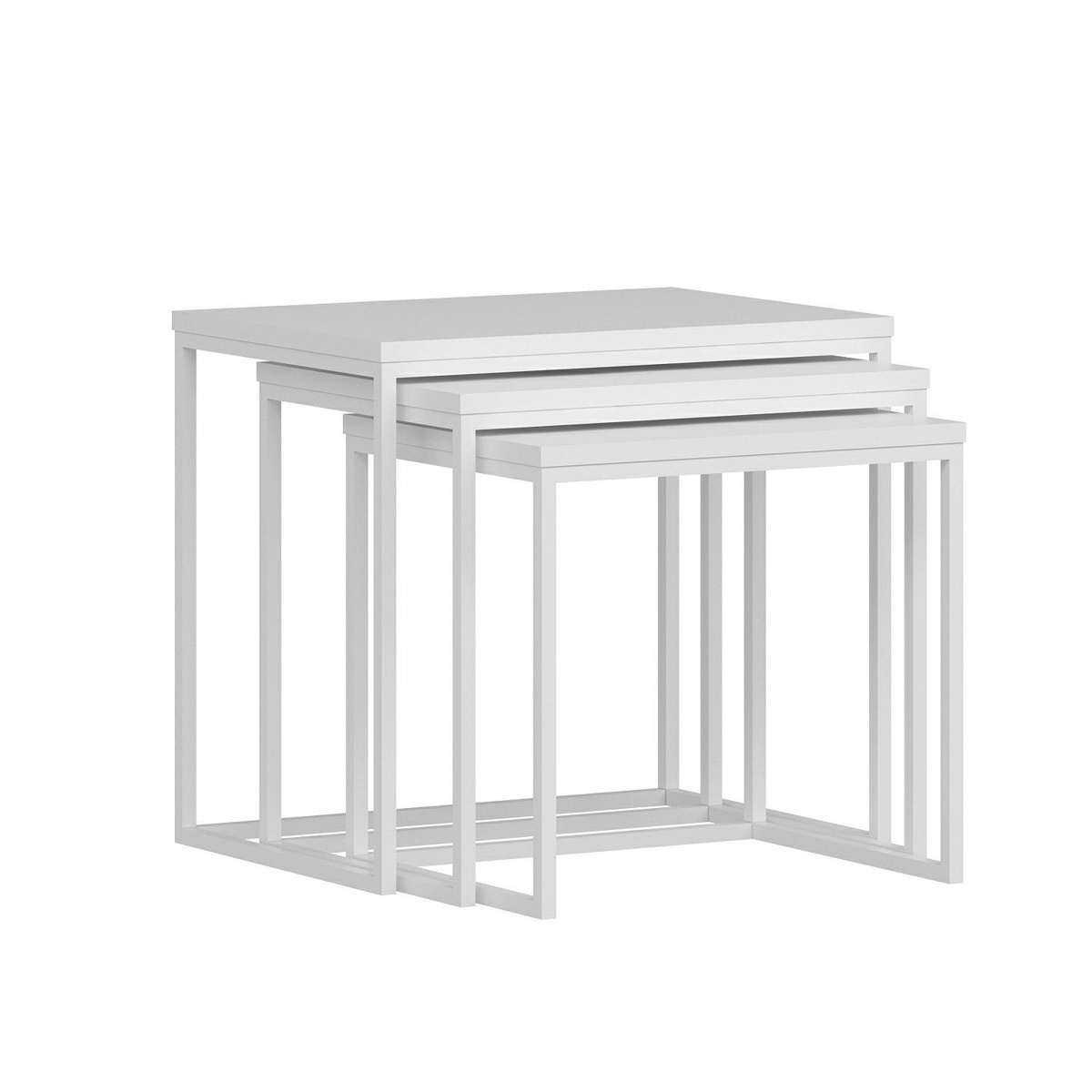 Odkládací stolek Evia White, 3 ks