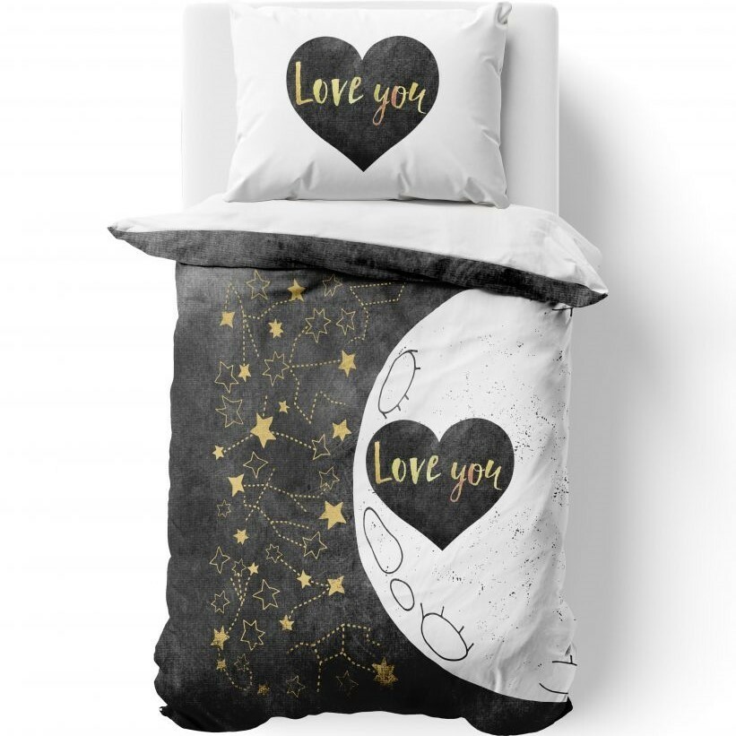 E-shop Kvalitex Bavlnené obliečky Love 3D, 140 x 200 cm, 70 x 90 cm