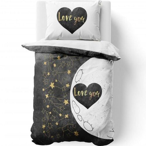 Lenjerie bumbac Kvalitex Love 3D, 140 x 200 cm, 70 x 90 cm