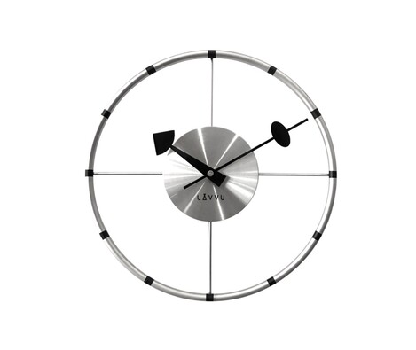 Zegar ścienny Lavvu Compass srebrny, śr. 31 cm