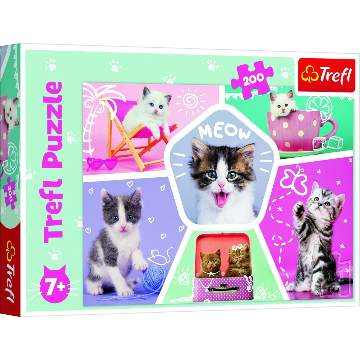 Trefl Puzzle Pisici simpatici, 200 piese - 1 | YEO