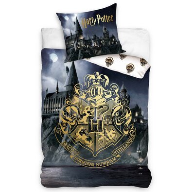 Pamut lepedő Harry Potter Roxfort, 140 x 200 cm, 70 x 90 cm