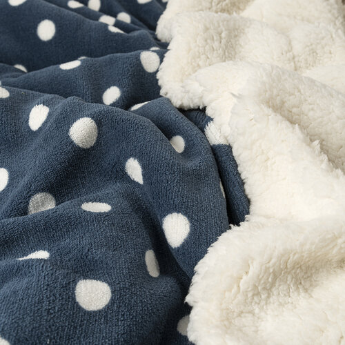 Pătură imitație lână 4Home Bulină albastru, 150 x 200 cm