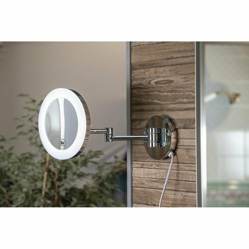 SAPHO MW845 Kozmetické zrkadlo s LED osvetlením, okrúhle, strieborná
