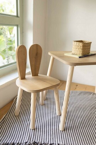 Dětská sada stolečku a židliček 2 ks Bunny OneChair Set - Brown