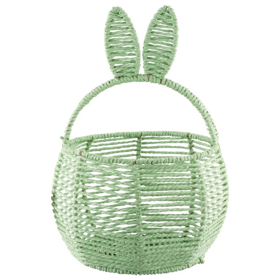 Altom Coș tricotat cu urechi rotunde, 18 x 18 x13/30 cm, verde