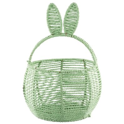 Altom Coș împletit cu urechi rotunde, 18 x 18 x13/30 cm, verde