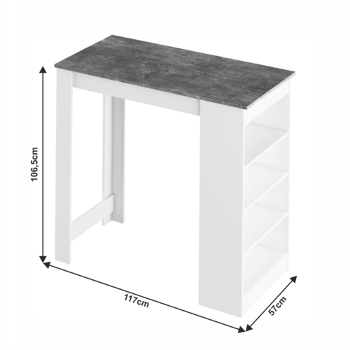 Stół barowy AUSTEN, szary