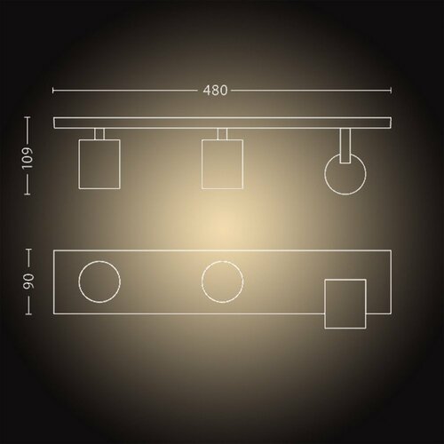 Philips Hue 53093/31/P6 punktowe oświetlenie LEDRunner 3x 5,5 W, białe