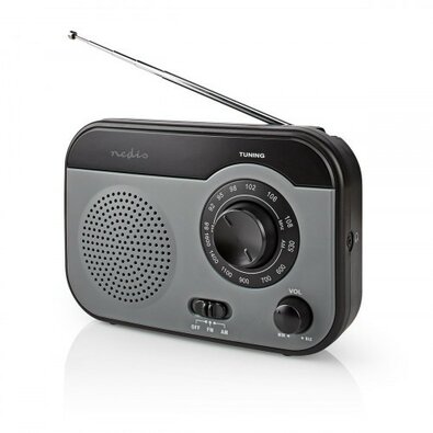 Nedis RDFM1340 hordozható AM/FM rádióvevő,szürke/fekete színben