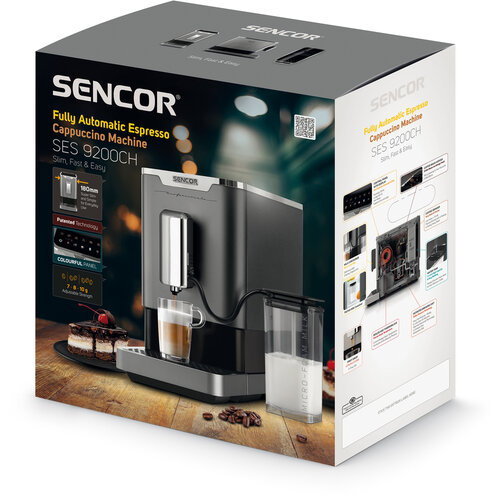 Sencor SES 9200CH kávovar, strieborná