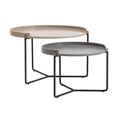 Beistelltisch Mandy Beige, 2 Stück