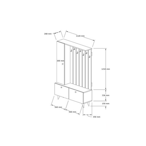 Set de hol Lala Walnut