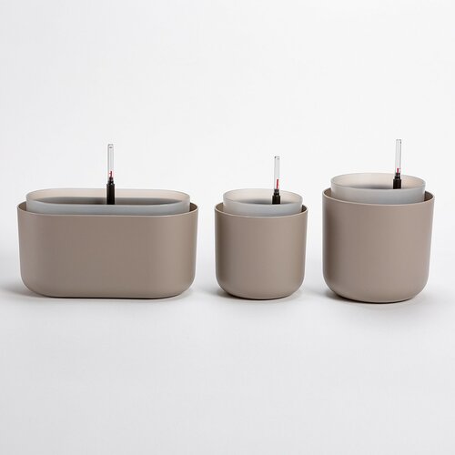 Plastia Samoplačniški sadilnik Tolita rjava, 31 x 16 cm