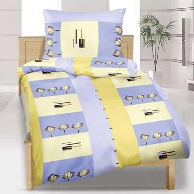 Pościel flanelowa Kwadrat niebieski140 x 200 cm, 70 x 90 cm