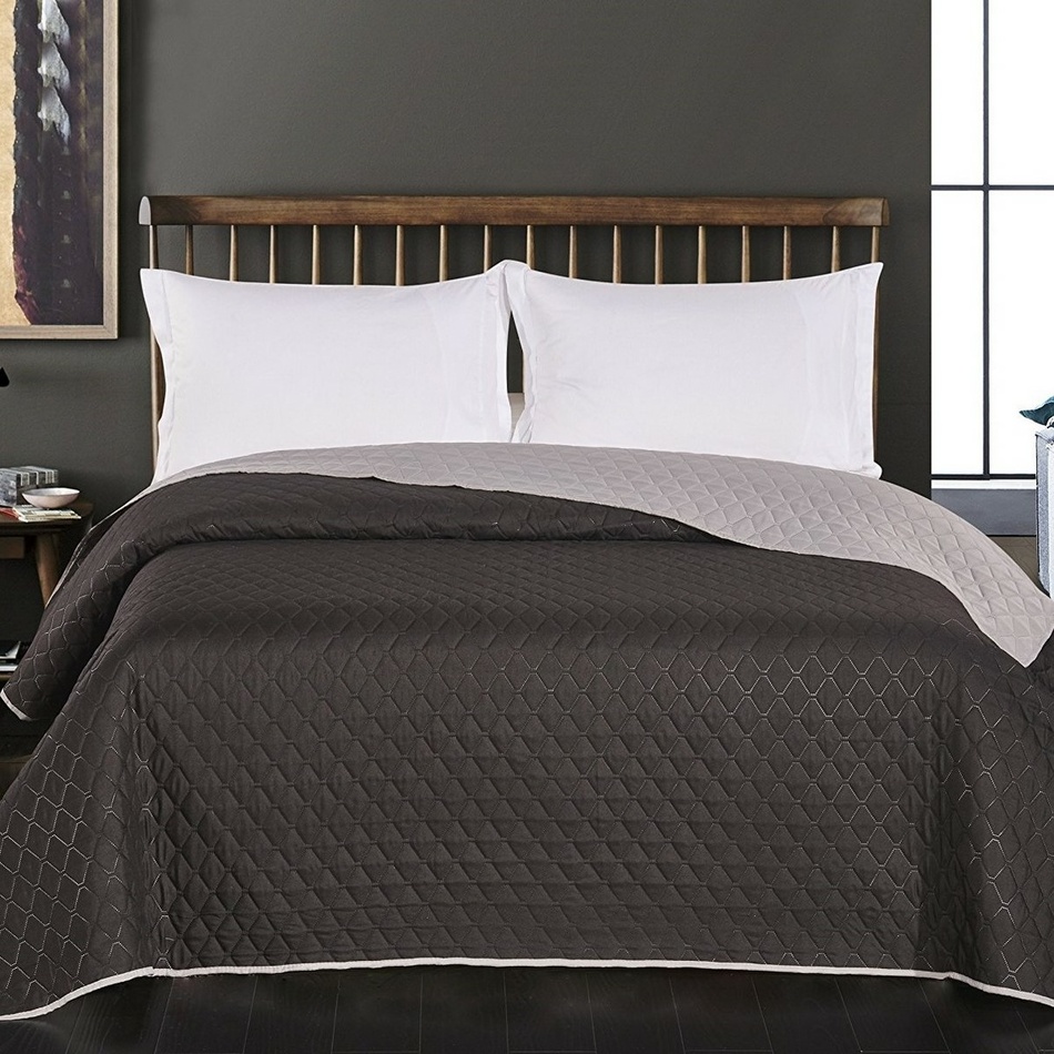 Cuvertura de pat DecoKing Axel, negru/gri, 220 x 240 cm