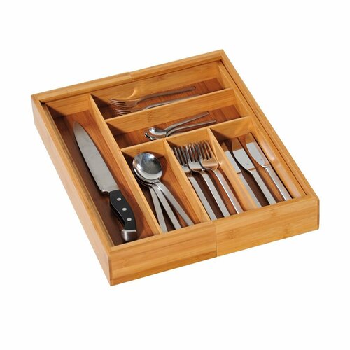 Kesper 58085 Ruchomy organizer na sztućce bambus, do 8 przegródek