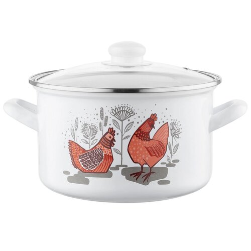 Emalia Pleszew Emajlirana posoda z pokrovomRubinka, 20 cm, 3,7 l