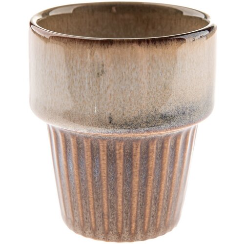 Zestaw 4 ceramicznych kubków Rustik 100 ml, jasnobrązowe