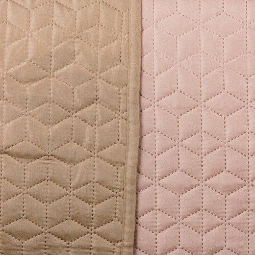 4Home Tagesdecke Doubleface  Beige/Rosa, 220 x 240 cm, 2x 40 x 40 cm