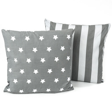 4Home Kopfkissenbezug Sterne, grau, 40 x 40 cm, Set 2 St.