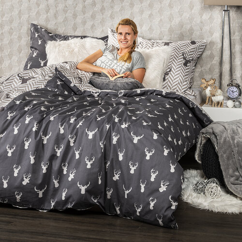 Lenjerie de pat din bumbac 4Home Reindeer, 140 x 200 cm, 70 x 90 cm