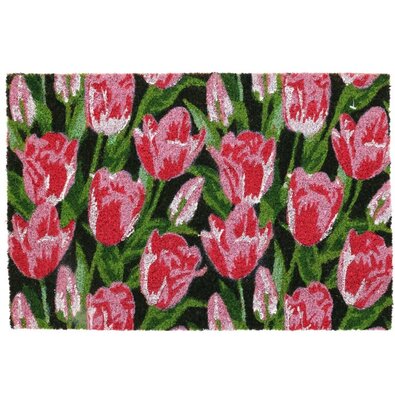 Kokosová rohožka Pink tulips, 39 x 59 cm