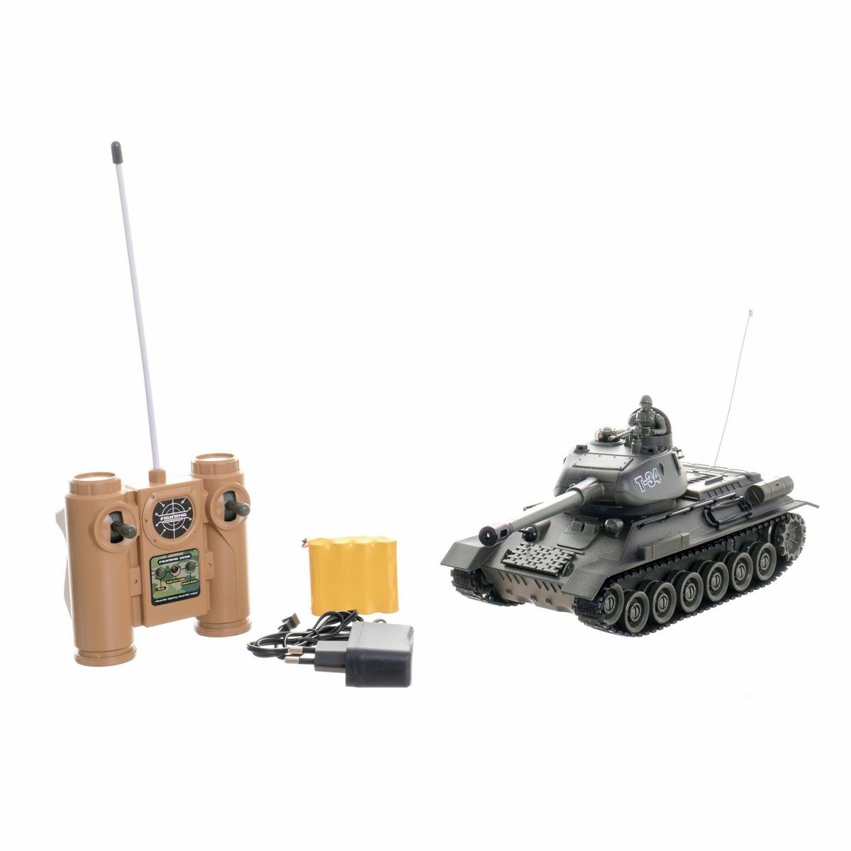 Teddies Tank RC T-34/85 so zvukom a svetlom, 33 cm, na batérie + dobíjací pack 27 MHz