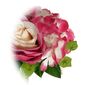 Umělá kytice Růže s hortenzií růžová, 26 cm
