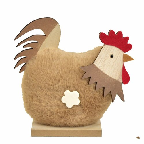 Velikonoční dekorace Plyšová slepička, 15 x 14 x 3cm