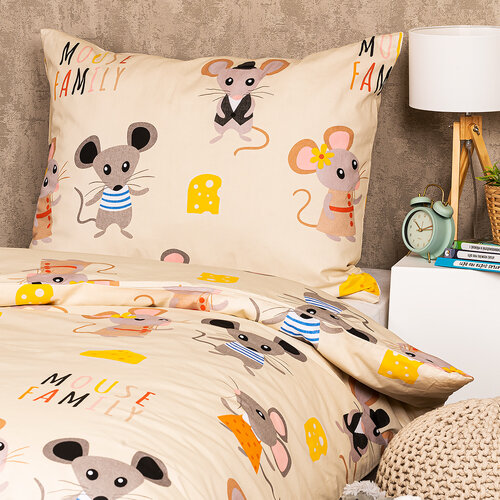 4Home Kinderbettwäsche aus Baumwolle Little mouse, 140 x 200 cm, 70 x 90 cm