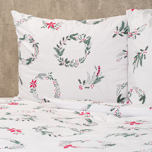 Lenjerie de pat din bumbac 4Home Christmas Holly, 140 x 220 cm, 70 x 90 cm