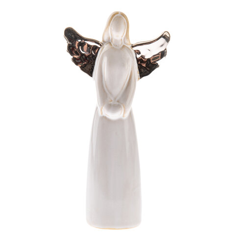 Angyal szívvel 14,5 cm, porcelán