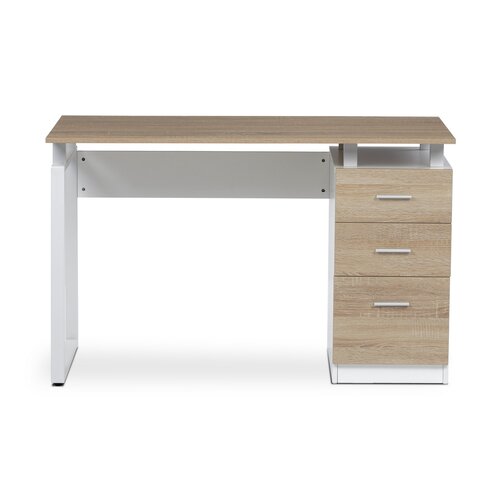 Kanelářský stůl 3218 SON, bílá a dub sonoma