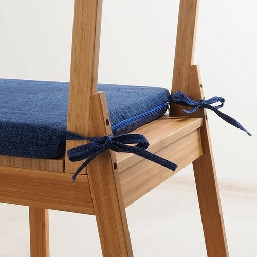B.E.S. Petrovice Подушка для сидіння зі шнурками, синій, 40 x 40 см