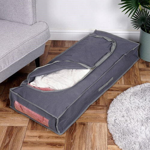Shranjevalna torba pod posteljo, 105 x 45 x 16 cm,siva