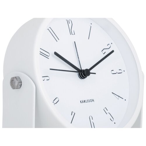 Karlsson 5989WH design ébresztőóra fehér, átmérő 12 cm