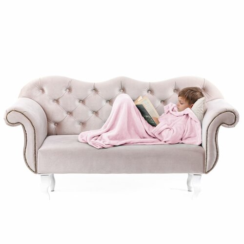 Decoking odeja z rokavi Lazy Kids pudra, 90 x 105cm