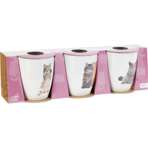 Cats kőagyag bögre készlet 3 db, 220 ml