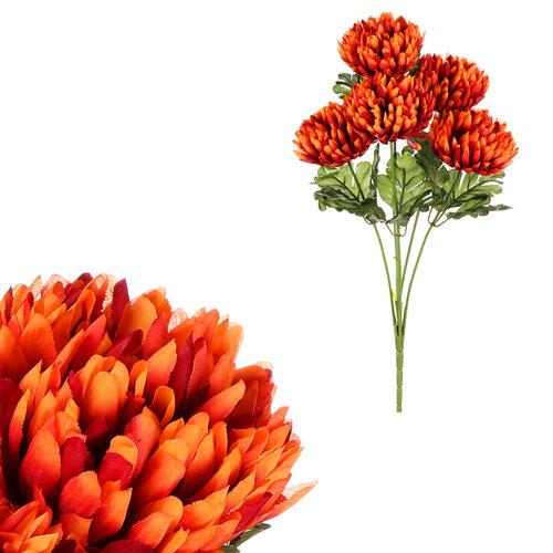 Buchet de crizanteme maro, 17 x 28 cm, artificiale