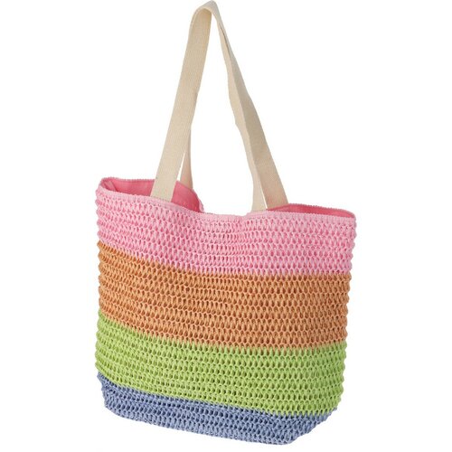 Gestreifte Strandtasche 47 x 15 x 38 cm, Rosa