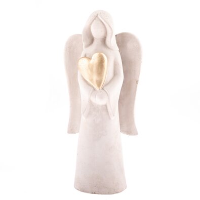 Betonový anděl se srdcem, 27,5 cm