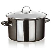 Banquet Emailed pot METALLIC Black 26 cm, 6 l, spoklicí