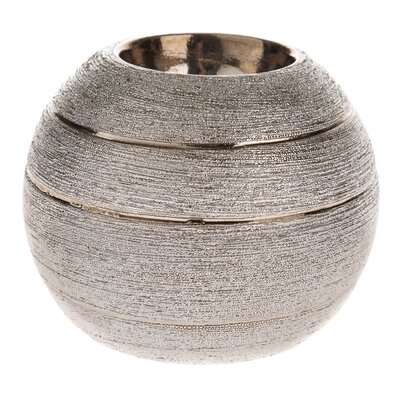 Świąteczny ceramiczny świecznik Lusso, 10 x 8 x 10cm, srebrny